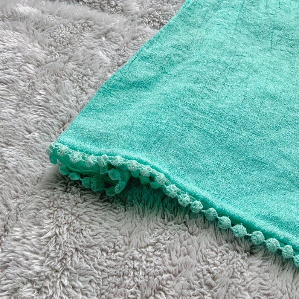 Turquoise Button Down Ruffled Sleeve Top - Picture 5 of 7